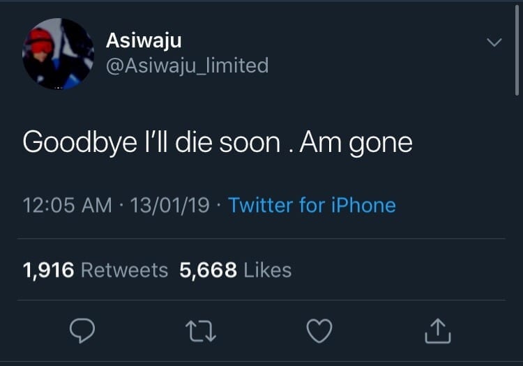 Shafin Asiwaju na Twitter 